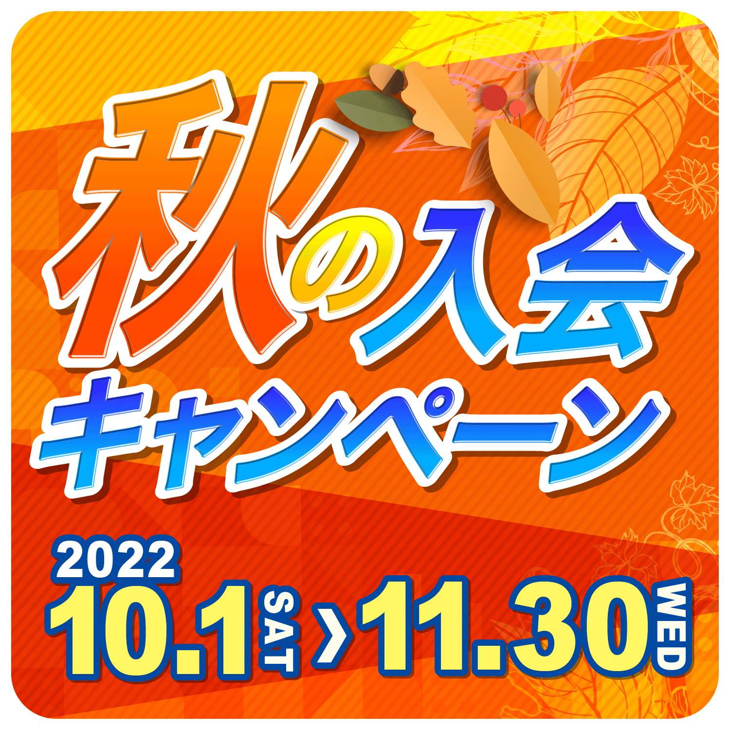 秋の入会キャンペーン 2022/10/1→11/30